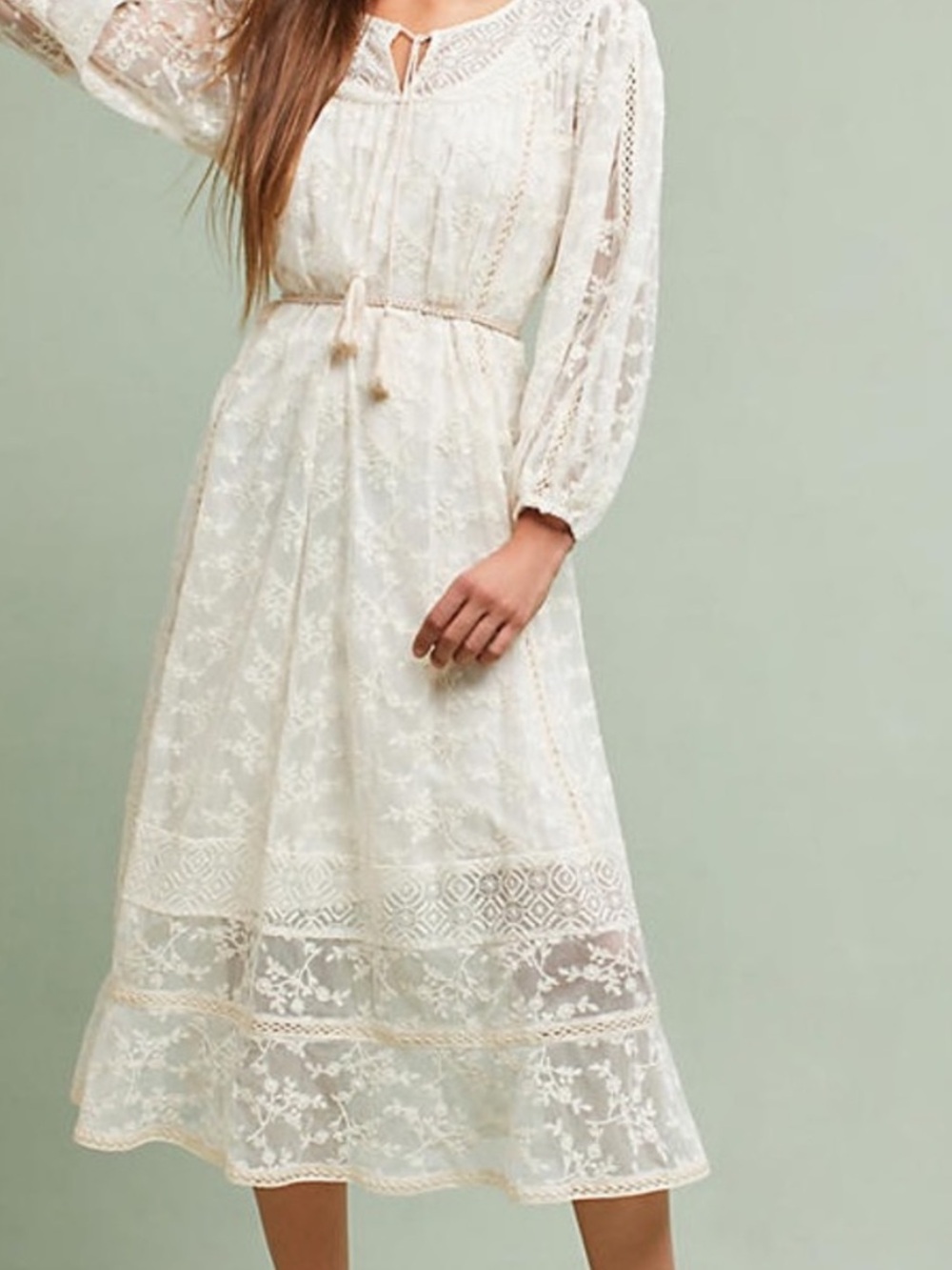 NWT Anthropologie Julia Peasant Lace Embroidery Dress By Blue Tassel Size Small - Picture 1 of 16